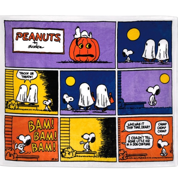Hallmark Bedding Hallmark Peanuts Trickortreat Snoopy Comic Blanket